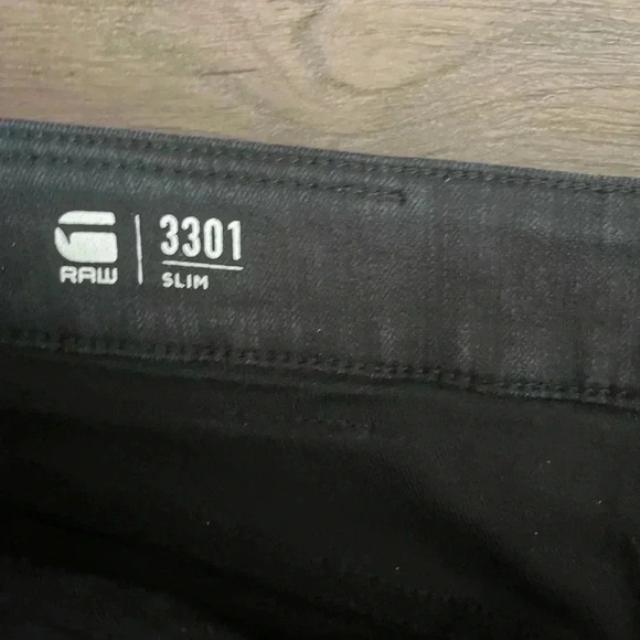 [W30L32 Inseam 29]GStar Raw Slim 3301 Lunghezza Black  Jeans Men - Picture 2 of 8